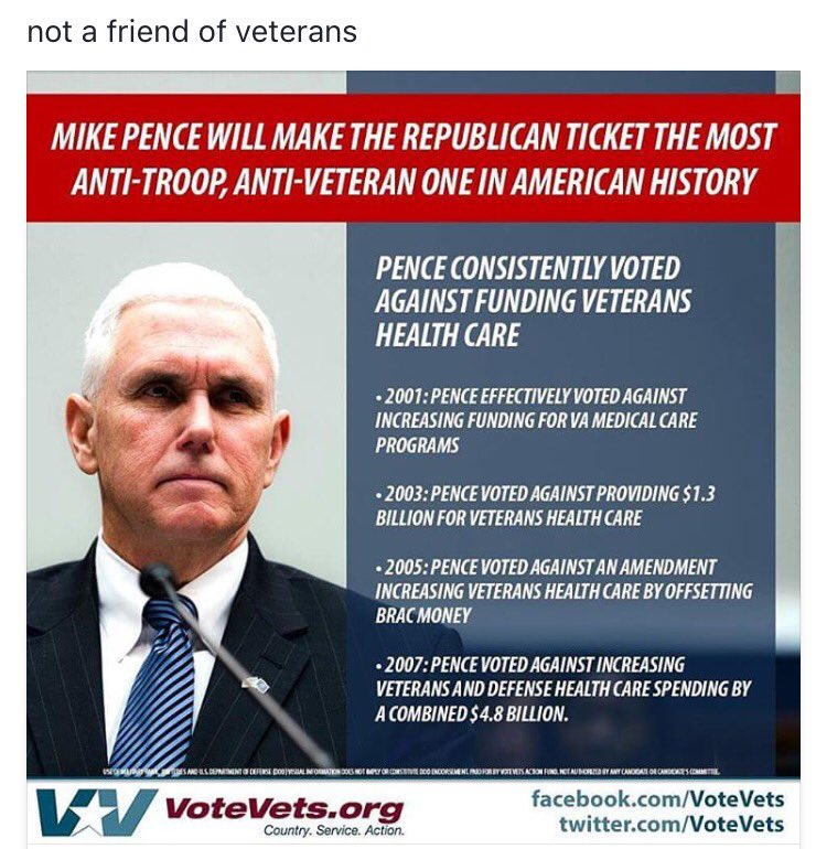 Mike Pence - Anti Veterans