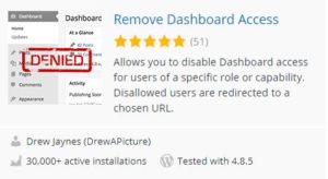 Remove Dashboard Access - WordPress Plugin