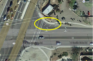 Smith-Enke Intersection - Dangerous Right Turn Lane Markings